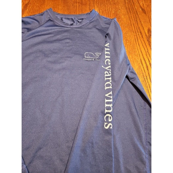 Vineyard Vines Performance Long Sleeve T Shirt Youth L 14 Blue 80% Poly. (A883) - Picture 4 of 8